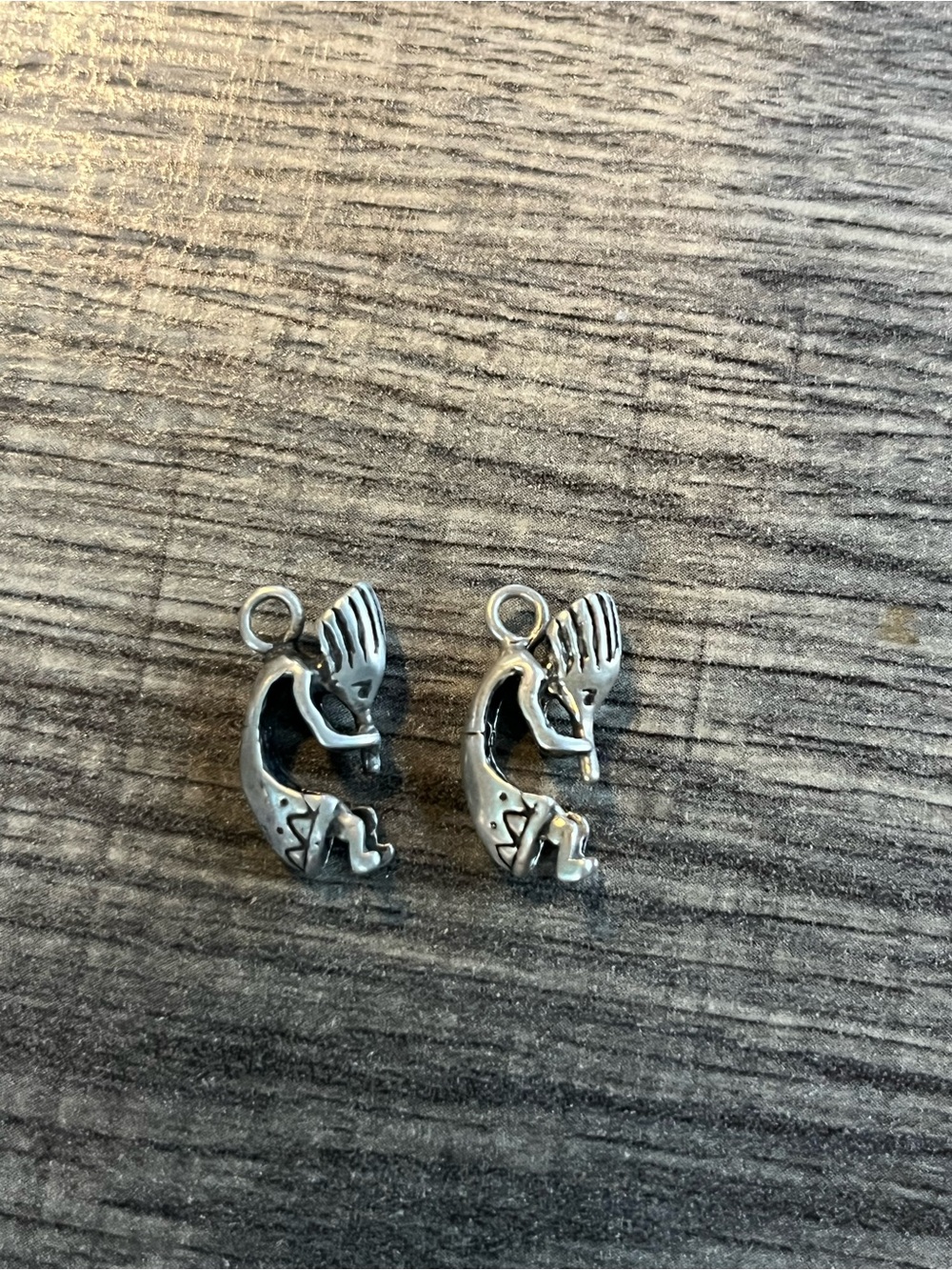 Sterling Silver Kokopelli Charms - Pair. Set of 2 great for crafting